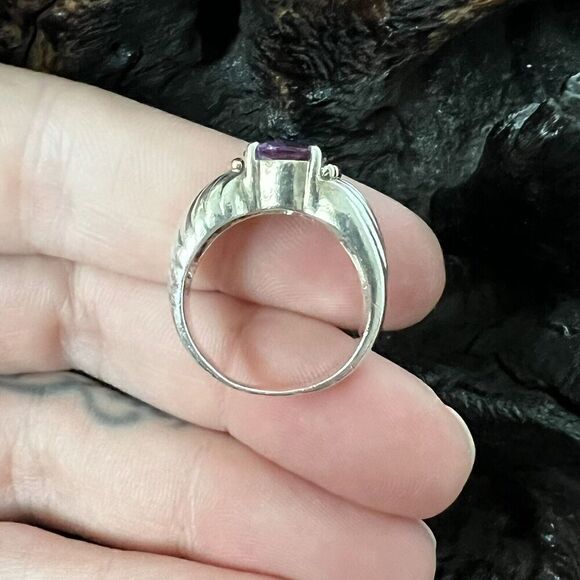 Vintage Clyde Duneier 1.87 ct Oval Amethyst Ring Size 6.5 CID 14K 925 - Picture 10 of 15
